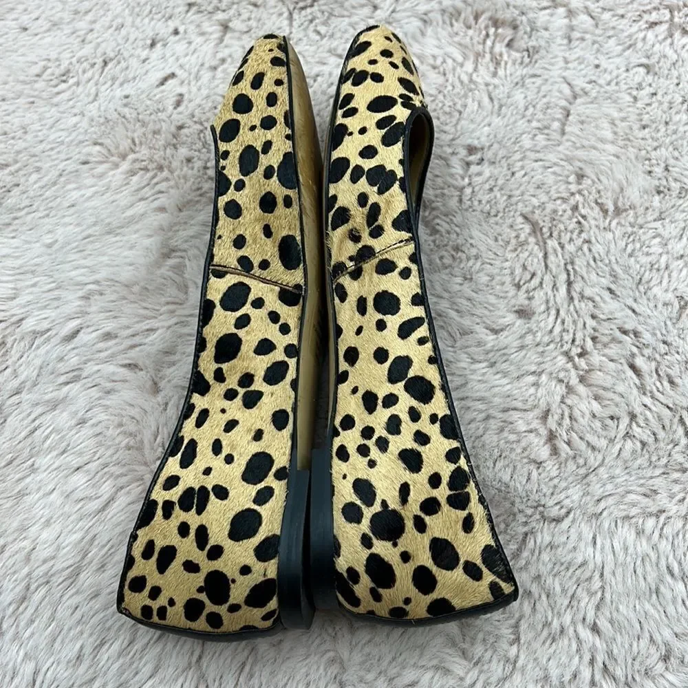 Ann Taylor leather calf hair 6.5M rounded toe flats